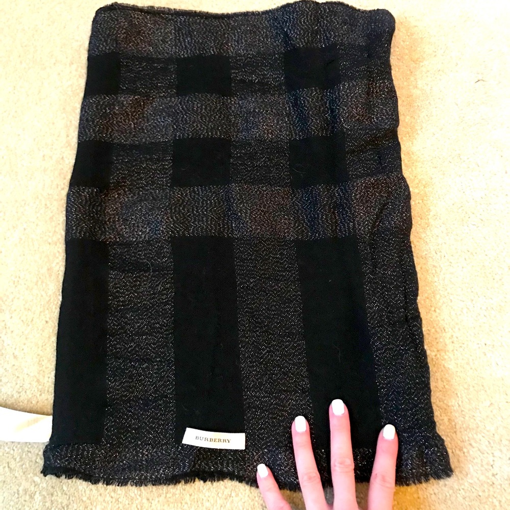 Authentic Burberry black infinity scarf